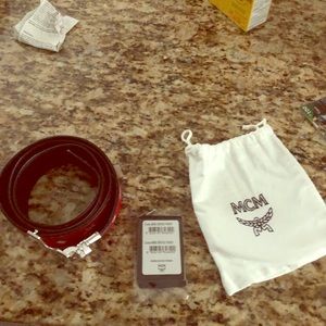 Red Authentic MCM Belt